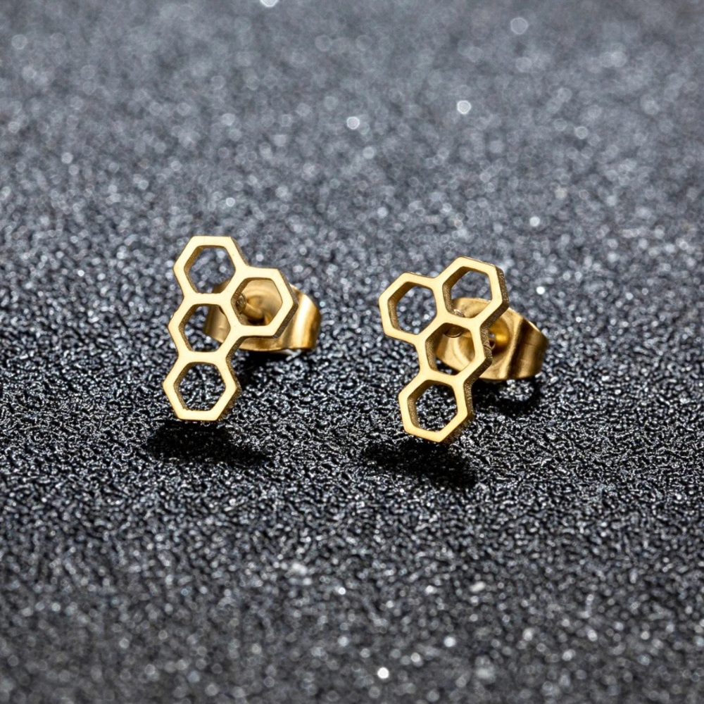 Petite Honeycomb Stud Earrings